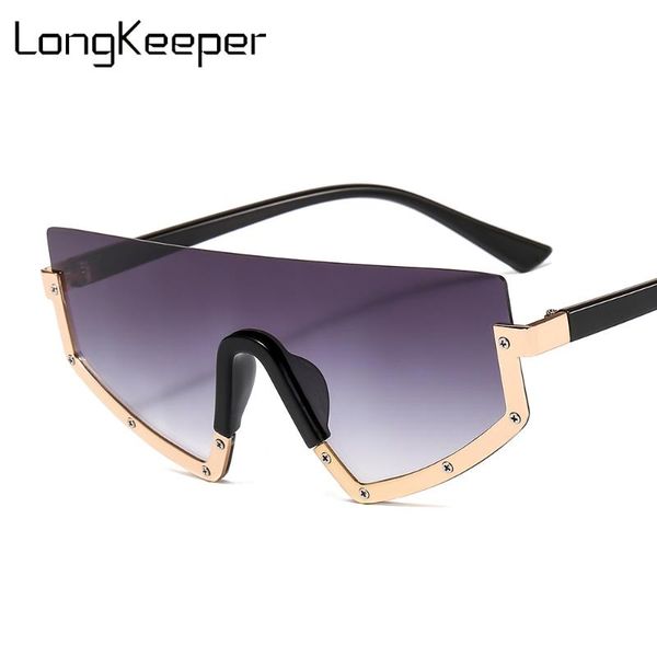 sunglasses oversized women designer half frame sun glasses 2021 one piece lens men gradient eyewear, White;black
sunglasses oversized women designer half frame sun glasses 2021 one piece lens men gradient eyewear, White;black