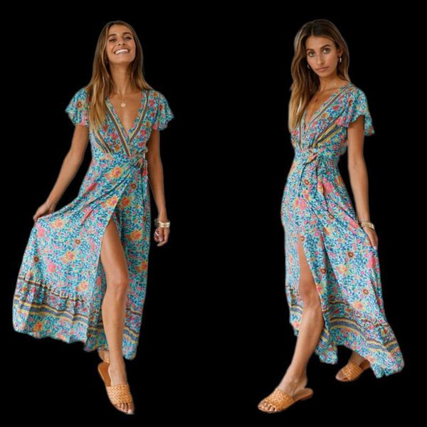 maxi dresses for women print v-neck short sleeve elastic waist tie female dress summer dresses vintage floral dress long dress, Black;gray
maxi dresses for women print v-neck short sleeve elastic waist tie female dress summer dresses vintage floral dress long dress, Black;gray