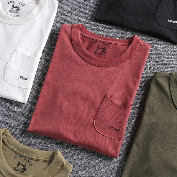 2021 new men's retro solid color pocket decoration pure cotton t-shirt men round neck short sleeve bottoming shirt streetwear 0d7d, White;black
2021 new men's retro solid color pocket decoration pure cotton t-shirt men round neck short sleeve bottoming shirt streetwear 0d7d, White;black