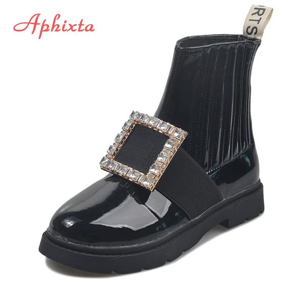 aphixta square heels women boots fashion round toe bling crystals buckle ankle martns boots slip-on crystal shoes woman boats, Black
aphixta square heels women boots fashion round toe bling crystals buckle ankle martns boots slip-on crystal shoes woman boats, Black