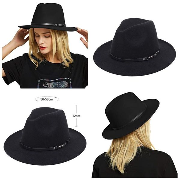 women black felt fedora hat wide brim panama cowboy hat men solid color single side wool trilby cap wholesale winter spring 2021, Blue;gray
women black felt fedora hat wide brim panama cowboy hat men solid color single side wool trilby cap wholesale winter spring 2021, Blue;gray