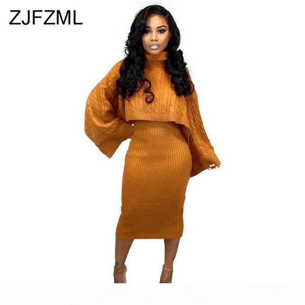 autumn winter knitted sweater two piece set turtleneck long sleeve loose crop + bandage midi tank dress plus size tracksuit t200117, White
autumn winter knitted sweater two piece set turtleneck long sleeve loose crop + bandage midi tank dress plus size tracksuit t200117, White