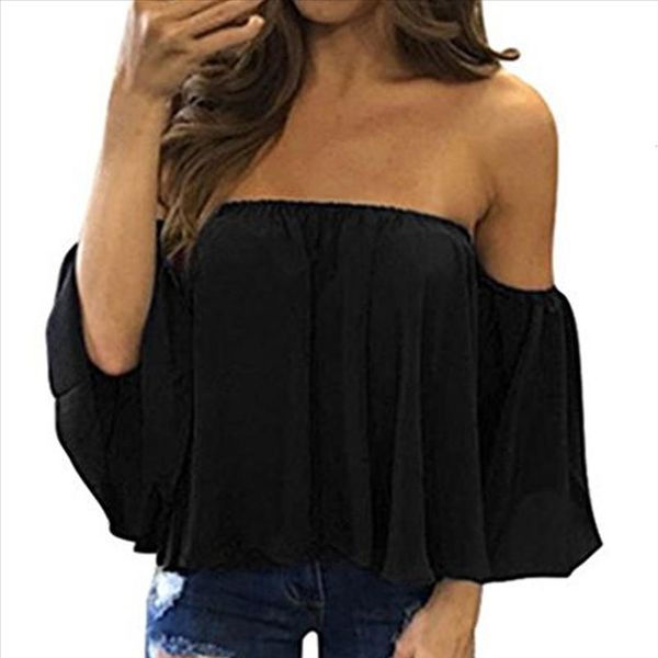 off women shoulder casual blouse shirt strapless pure color bell puff sleeve drop shipping good quality, White
off women shoulder casual blouse shirt strapless pure color bell puff sleeve drop shipping good quality, White