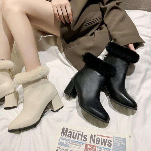 2020 soft faux fur square toe ankle boots for women waterproof pu leather square heel boots woman fashion crystal zipper shoes1, Black
2020 soft faux fur square toe ankle boots for women waterproof pu leather square heel boots woman fashion crystal zipper shoes1, Black