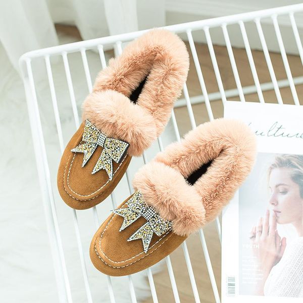 cotton boots female 2020 autumn and winter new plus velvet warm sets of feet suede fur boots female students bow flat snow, Black
cotton boots female 2020 autumn and winter new plus velvet warm sets of feet suede fur boots female students bow flat snow, Black