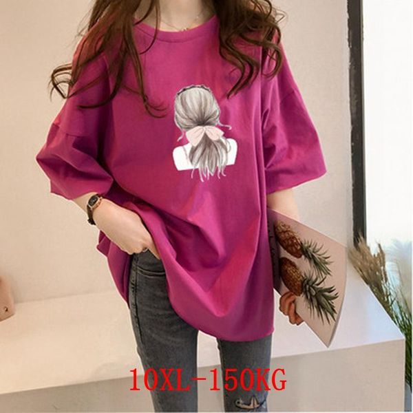 women's t-shirt large size beauty hair plus 8xl 9xl10xl summer round neck short sleeve loose red big top, White
women's t-shirt large size beauty hair plus 8xl 9xl10xl summer round neck short sleeve loose red big top, White