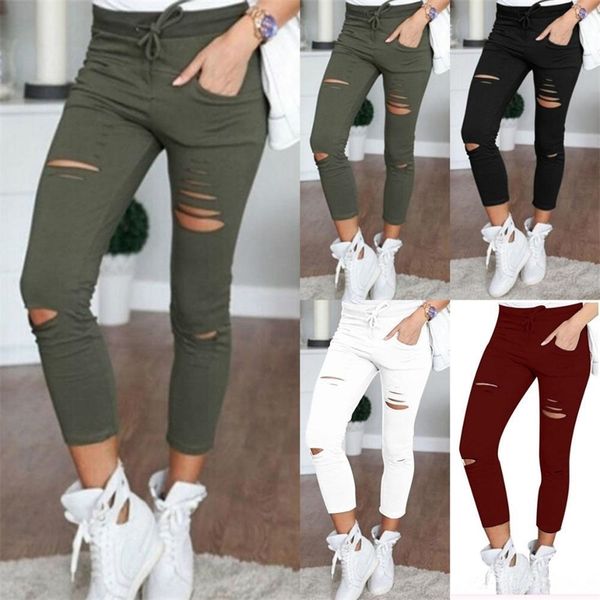 cargo pants women fashion slim high waisted stretchy skinny broken hole pencil pants solid color streetwear trousers womens 201113, Black;white
cargo pants women fashion slim high waisted stretchy skinny broken hole pencil pants solid color streetwear trousers womens 201113, Black;white