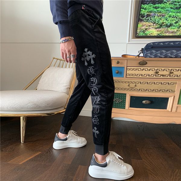20 crosin gold silk men's winter fashion ch cross skin sports leisure sanskrit embroidery pants, Black
20 crosin gold silk men's winter fashion ch cross skin sports leisure sanskrit embroidery pants, Black