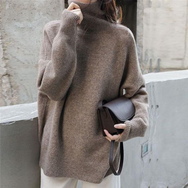 women's high neck loose wool sweater winter warm turtleneck pullover thick knitted cashmere sweater outer wear base 1, White;black
women's high neck loose wool sweater winter warm turtleneck pullover thick knitted cashmere sweater outer wear base 1, White;black