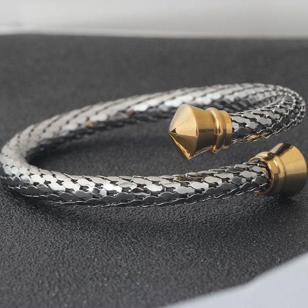 2 colors bling shiny steel wire adjustable bracelet manchette stainless steel bangles for women wristband girlfriend gift, Black
2 colors bling shiny steel wire adjustable bracelet manchette stainless steel bangles for women wristband girlfriend gift, Black