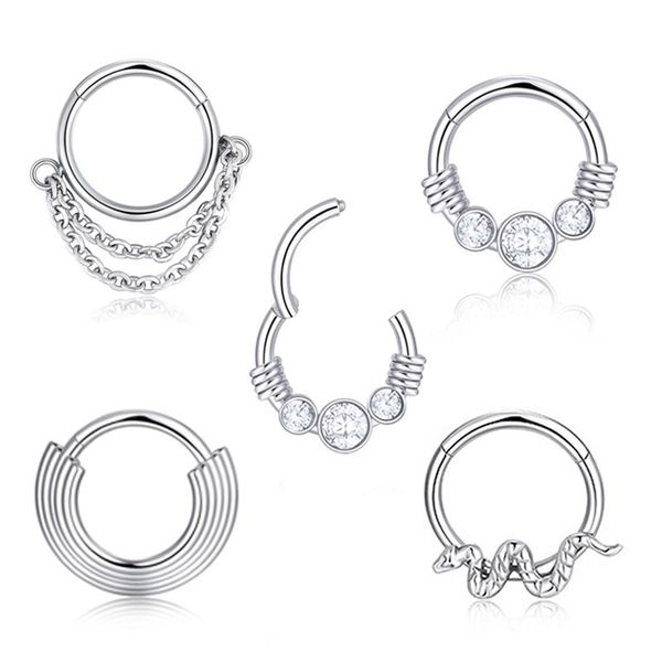 hinged segment nose ring piercing surgical steel hoop septum clicker ear cartilage earrings tragus lip piercing jewelry, Silver
hinged segment nose ring piercing surgical steel hoop septum clicker ear cartilage earrings tragus lip piercing jewelry, Silver