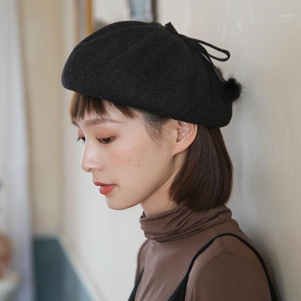 autumn and winter woolen beret women's korean version of all kinds of small fresh bud hat hairball lady octagonal painter hat1, Blue;gray
autumn and winter woolen beret women's korean version of all kinds of small fresh bud hat hairball lady octagonal painter hat1, Blue;gray