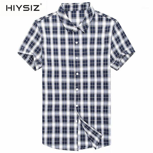 hiysiz men shirt spring summer short sleeve business casual shirts mens clothes fashion plaid cotton camisa masculina h6015s1, White;black
hiysiz men shirt spring summer short sleeve business casual shirts mens clothes fashion plaid cotton camisa masculina h6015s1, White;black