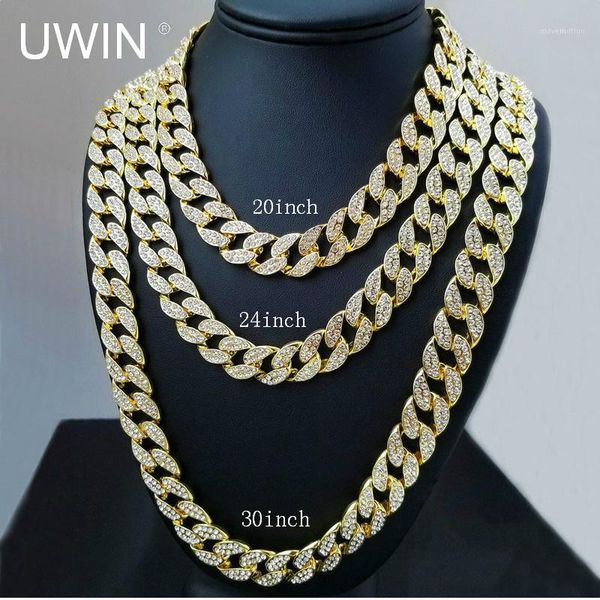 uwin iced out bling rhinestone crystal goldgen finish miami cuban link chain men's hip hop necklace jewelry 20, 24, 30 ,36 inch1, Silver
uwin iced out bling rhinestone crystal goldgen finish miami cuban link chain men's hip hop necklace jewelry 20, 24, 30 ,36 inch1, Silver