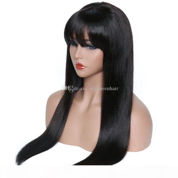my queen hair swiss lace human wigs silk straight brazilian hair swiss lace cap with bang for black women, Black;brown
my queen hair swiss lace human wigs silk straight brazilian hair swiss lace cap with bang for black women, Black;brown