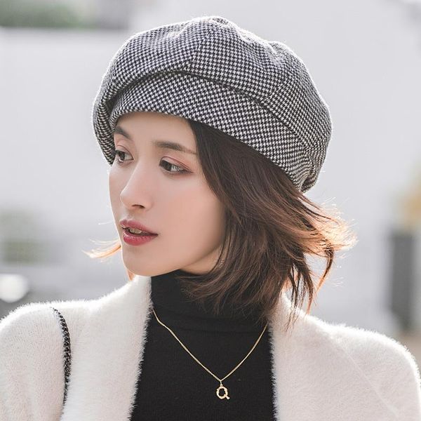 simple women wool beret for elegant lady winter female cotton hats plaid vintage octagonal casual boina autumn girl cap, Blue;gray
simple women wool beret for elegant lady winter female cotton hats plaid vintage octagonal casual boina autumn girl cap, Blue;gray