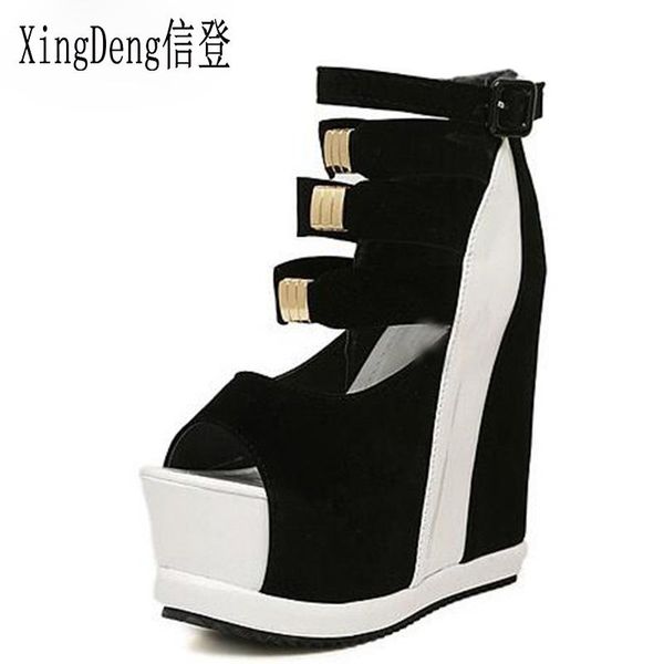 xingdeng women high heel ladies nightclub european women wedge peep toe flock ladies buckle strap pumps shoes size 34-39, Black
xingdeng women high heel ladies nightclub european women wedge peep toe flock ladies buckle strap pumps shoes size 34-39, Black