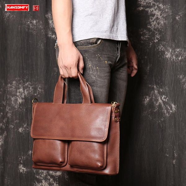 vintage leather business men briefcase 14" lapbag cover handbags shoulder messenger bag large capacity cowhide travel bags
vintage leather business men briefcase 14" lapbag cover handbags shoulder messenger bag large capacity cowhide travel bags