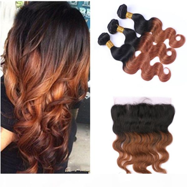 body wave 1b 30 auburn ombre brazilian virgin hair bundles with lace frontal medium auburn ombre 13x4 full lace frontal closure with weaves, Black;brown
body wave 1b 30 auburn ombre brazilian virgin hair bundles with lace frontal medium auburn ombre 13x4 full lace frontal closure with weaves, Black;brown