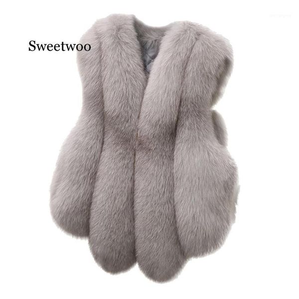 sweetwoo women's vest coat fashion plus size women's slim vest gilet outwear warm short faux fur waistcoat coat 20201, Black;white