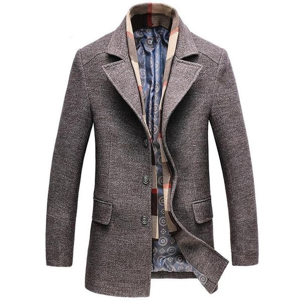 woolen coat men winter thick windbreaker detachable scarf overcoat abrigo hombre male casual long jacket bussiness trench coats, Black
woolen coat men winter thick windbreaker detachable scarf overcoat abrigo hombre male casual long jacket bussiness trench coats, Black