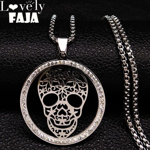 pendant necklaces 2021 skull crystal stainless steel necklace women halloween silver color pendants jewelry calavera mexicana n18527
pendant necklaces 2021 skull crystal stainless steel necklace women halloween silver color pendants jewelry calavera mexicana n18527