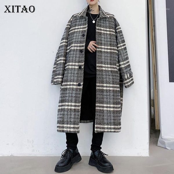 xitao vintage korean women clothing plus size fashion blend coat women wild loose lattice long autumn winter trend dzl21861, Black
xitao vintage korean women clothing plus size fashion blend coat women wild loose lattice long autumn winter trend dzl21861, Black