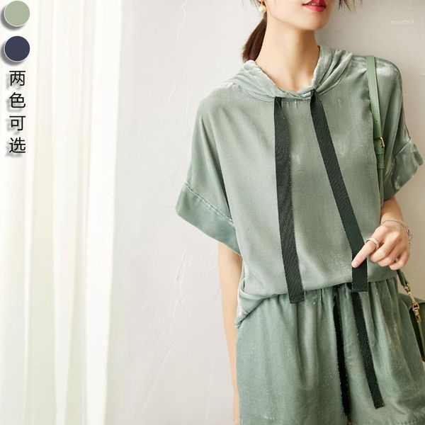 new silk velvet leisure suit stylish suit hoodie shorts two piece women new summer wear loose1, White
new silk velvet leisure suit stylish suit hoodie shorts two piece women new summer wear loose1, White