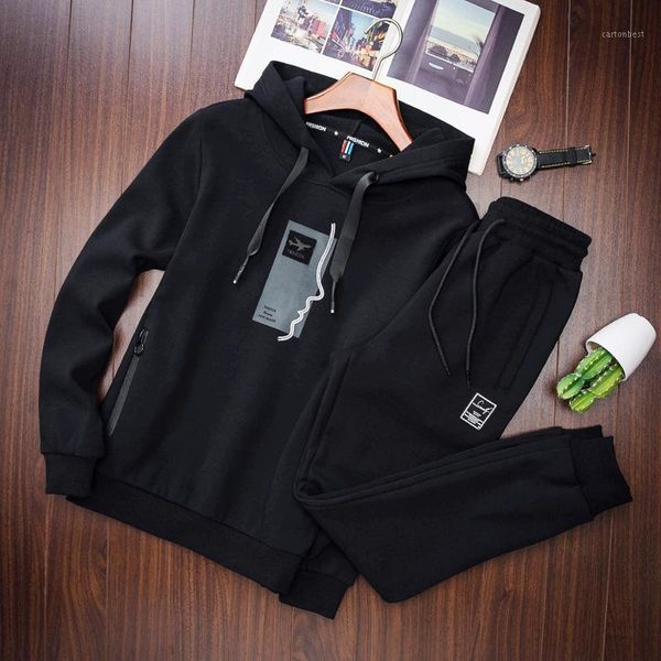 men's tracksuits 2021 spring casual suit youth simple printed long-sleeved hooded sweater sports men1, Gray
men's tracksuits 2021 spring casual suit youth simple printed long-sleeved hooded sweater sports men1, Gray