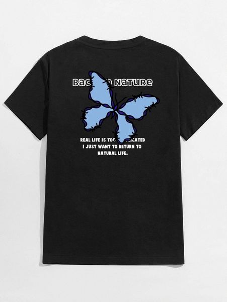 romwe guys butterfly slogan graphic tee c6as#, White;black
romwe guys butterfly slogan graphic tee c6as#, White;black
