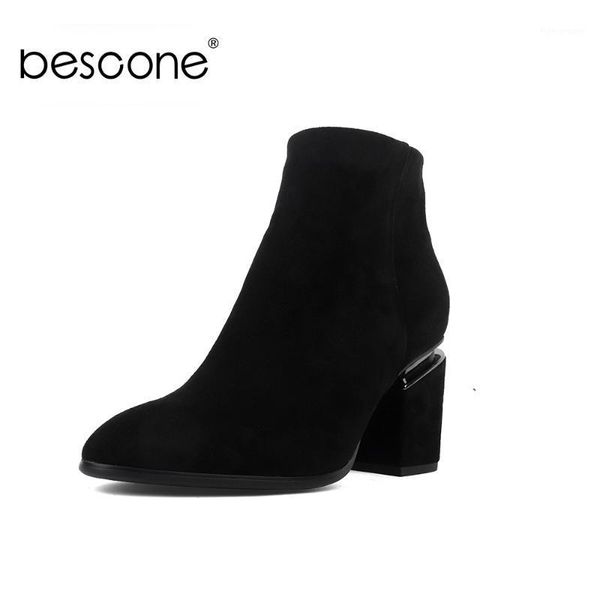 boots bescone ladies ankle suede black handmade zipper square heel shoes fashion pointed toe super high women by1621
boots bescone ladies ankle suede black handmade zipper square heel shoes fashion pointed toe super high women by1621