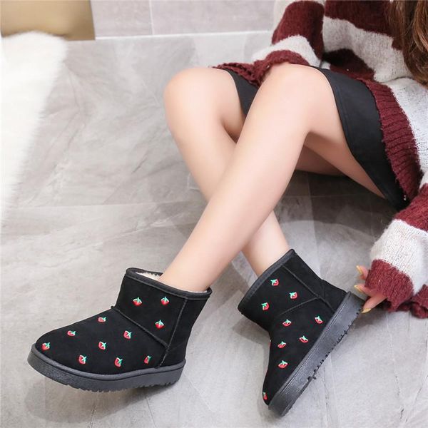 female snow boots non-slip student plus velvet warm cotton shoes flat women's boots cute snow winter new strawberry u11-36, Black
female snow boots non-slip student plus velvet warm cotton shoes flat women's boots cute snow winter new strawberry u11-36, Black