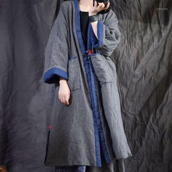 women's down & parkas johnature cotton linen retro plate buckle patchwork striped thick warm 2021 winter comfortable all-match women pa, Black
women's down & parkas johnature cotton linen retro plate buckle patchwork striped thick warm 2021 winter comfortable all-match women pa, Black