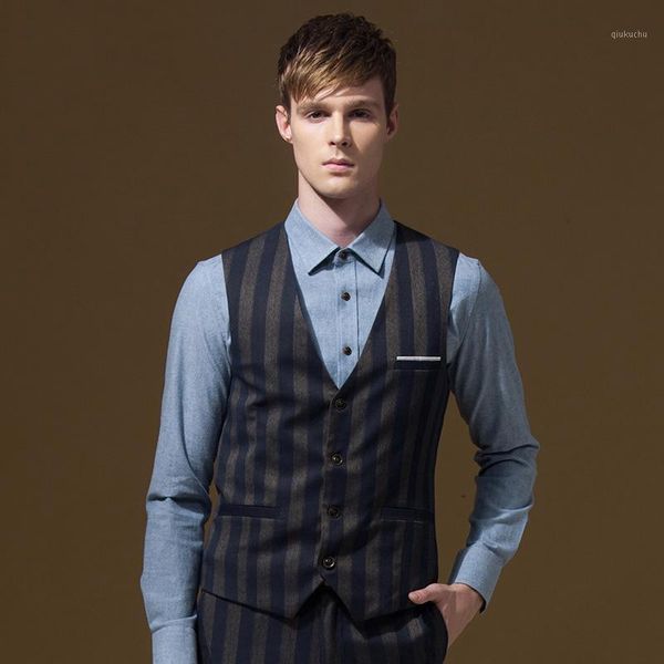 brand men suits vests grey stripe fashion man autumn winter spring party business vest young blue xl1, Black;white
brand men suits vests grey stripe fashion man autumn winter spring party business vest young blue xl1, Black;white