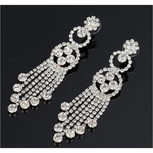 luxurious rhinestone crystal bridal long earrings pendant drop earrings tassel earrings for women #e174 iob4j, Silver
luxurious rhinestone crystal bridal long earrings pendant drop earrings tassel earrings for women #e174 iob4j, Silver
