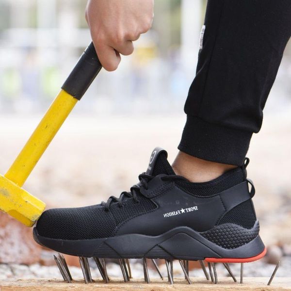 men safety shoes with steel toe cap anti-smashing indestructible work boots ryder shoes breathable anti-slip industrial sneakers, Black
men safety shoes with steel toe cap anti-smashing indestructible work boots ryder shoes breathable anti-slip industrial sneakers, Black