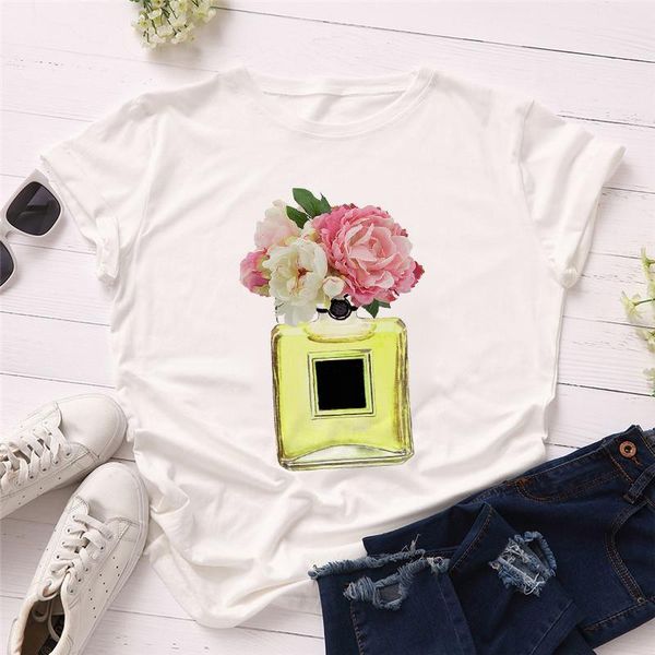 2020 women t shirts summer short sleeve polyester floral perfume print girls ladies streetwear t-shirts dropshipping, White
2020 women t shirts summer short sleeve polyester floral perfume print girls ladies streetwear t-shirts dropshipping, White