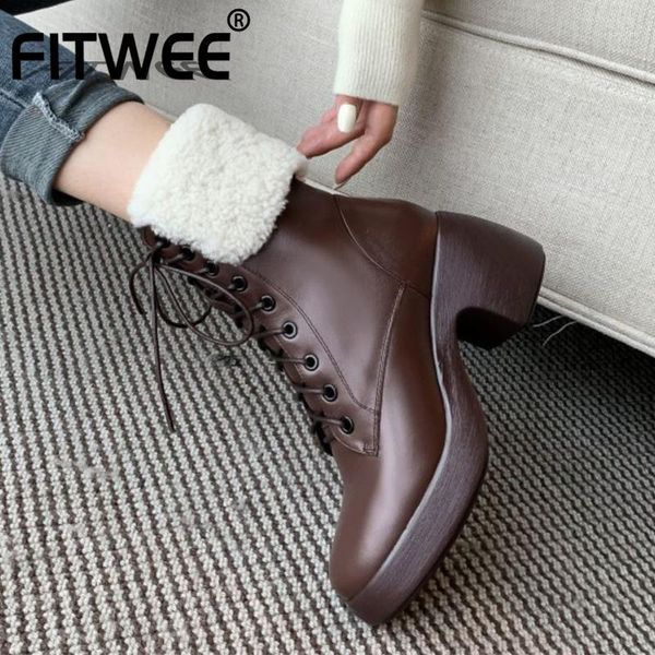 fitwee women snow boots fashion platform real leather warm fur high heel winter shoes woman plush short boot size 34-401, Black
fitwee women snow boots fashion platform real leather warm fur high heel winter shoes woman plush short boot size 34-401, Black