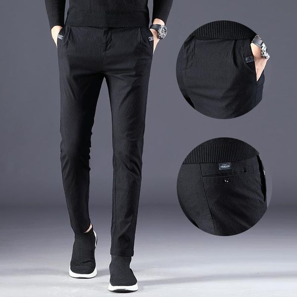 men's pants spring autumn casual full length soft comfortable elastic street trousers fashion trend simple style young men clothing, Black
men's pants spring autumn casual full length soft comfortable elastic street trousers fashion trend simple style young men clothing, Black