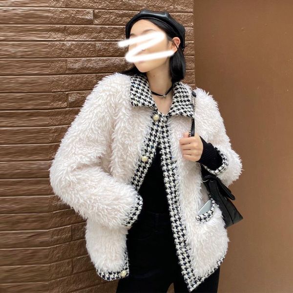 korean fashion autumn winter clothes 2020 thicking white teddy coat women houndstooth abrigos mujer invierno, Black
korean fashion autumn winter clothes 2020 thicking white teddy coat women houndstooth abrigos mujer invierno, Black