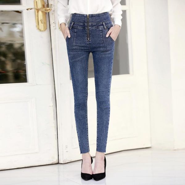 women's jeans 2021 autumn and winter arrival blue high waist pencil pants fashion 3630
women's jeans 2021 autumn and winter arrival blue high waist pencil pants fashion 3630