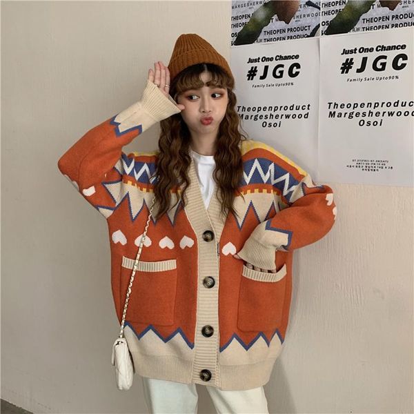 women's knits & tees 2021 autumn college style geometric pattern loose pocket knitted sweater v-neck long-sleeved open stitch, White
women's knits & tees 2021 autumn college style geometric pattern loose pocket knitted sweater v-neck long-sleeved open stitch, White