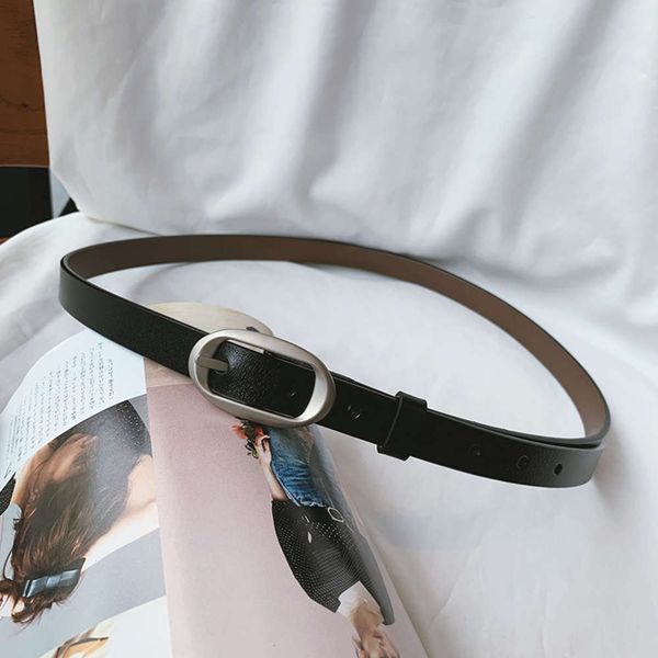 korean simple versatile fashion frosted oval pin buckle small for women with jeans, and leather belt, Black;brown
korean simple versatile fashion frosted oval pin buckle small for women with jeans, and leather belt, Black;brown