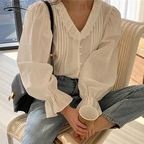 korean chic autumn sweet pleated lace collar fashion blusas lantern long sleeve shirt women's shirt lace causal shirts 105711, White
korean chic autumn sweet pleated lace collar fashion blusas lantern long sleeve shirt women's shirt lace causal shirts 105711, White