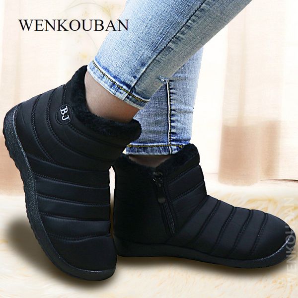 snow boots women fur shoes warm plush ankle boots winter female slip on flat casual shoes 2020 waterproof botas mujer 2020, Black
snow boots women fur shoes warm plush ankle boots winter female slip on flat casual shoes 2020 waterproof botas mujer 2020, Black