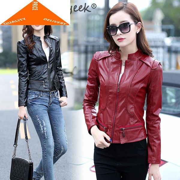 collar fashion mandarin womens jackets 2020 clothing slim motorcycle leather jacket women outerwear coats lw498, Black
collar fashion mandarin womens jackets 2020 clothing slim motorcycle leather jacket women outerwear coats lw498, Black