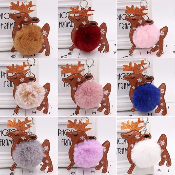 christmas keychain gift pu leather elk plush ball key pendant bag key ring ornament festival gift 
christmas keychain gift pu leather elk plush ball key pendant bag key ring ornament festival gift