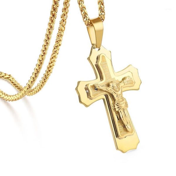 heavy stainless steel jesus cross pendant necklaces men jewelry christ crucifix link chains religious body collare gifts mn2071, Silver
heavy stainless steel jesus cross pendant necklaces men jewelry christ crucifix link chains religious body collare gifts mn2071, Silver