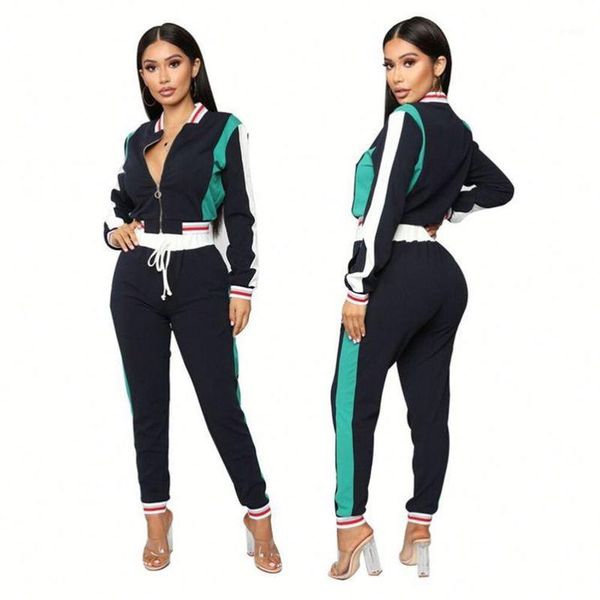 women matching outfit 2 piece sets casual long sleeve patchwork sportswear women's two piece pants suit set tracksuit1, White
women matching outfit 2 piece sets casual long sleeve patchwork sportswear women's two piece pants suit set tracksuit1, White