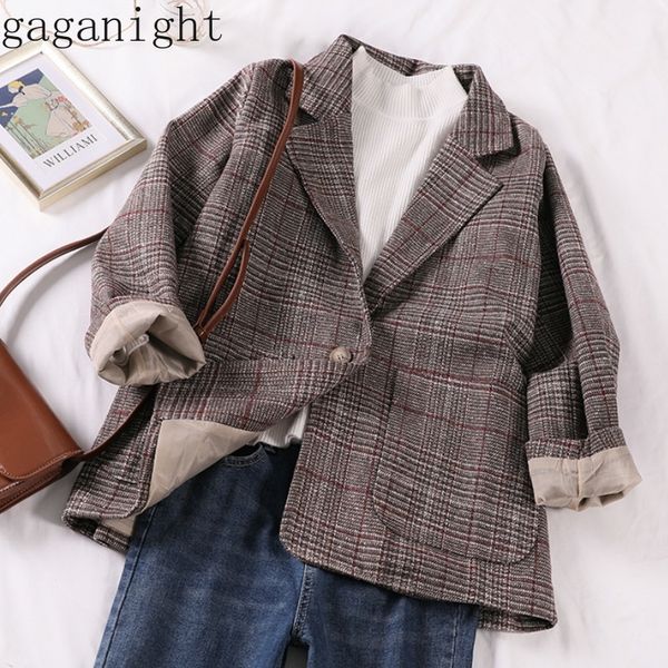 gaganight casual classic office lady plaid women jacket blazer double breasted notched collar pockets loose jackets female y201026, White;black
gaganight casual classic office lady plaid women jacket blazer double breasted notched collar pockets loose jackets female y201026, White;black